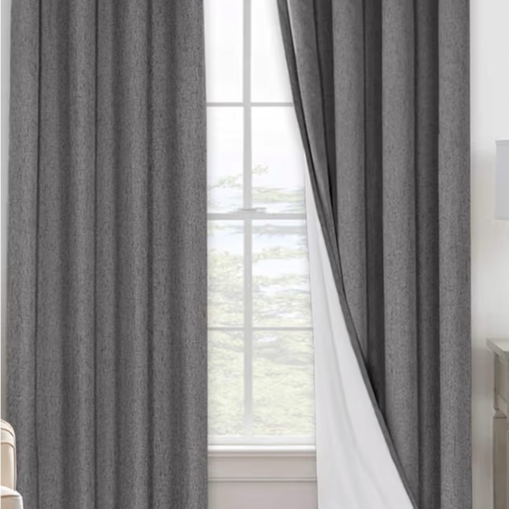 100% Blackout Gray Curtains
